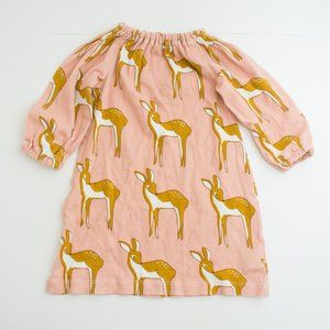 Milkbarn Pink and Gold Deer Print Dress